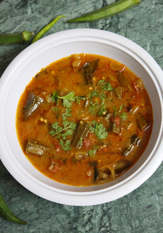 Andhra-Style Okra Tamarind Curry with Tamarind Extract