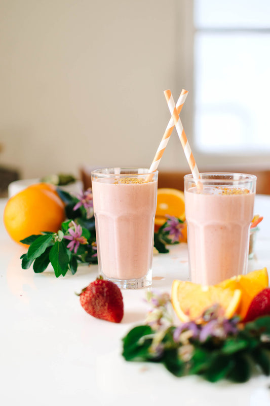 Strawberry Orange Blossom Creamsicle Smoothie – Creamy Straw-Orange Frozen Drink