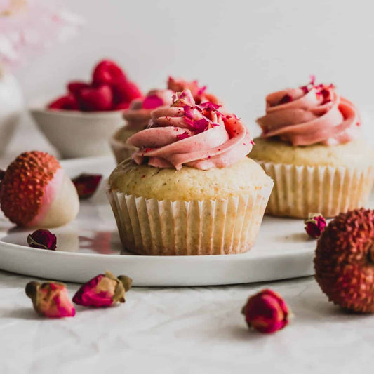 Rose Lychee Raspberry Extract Cupcakes