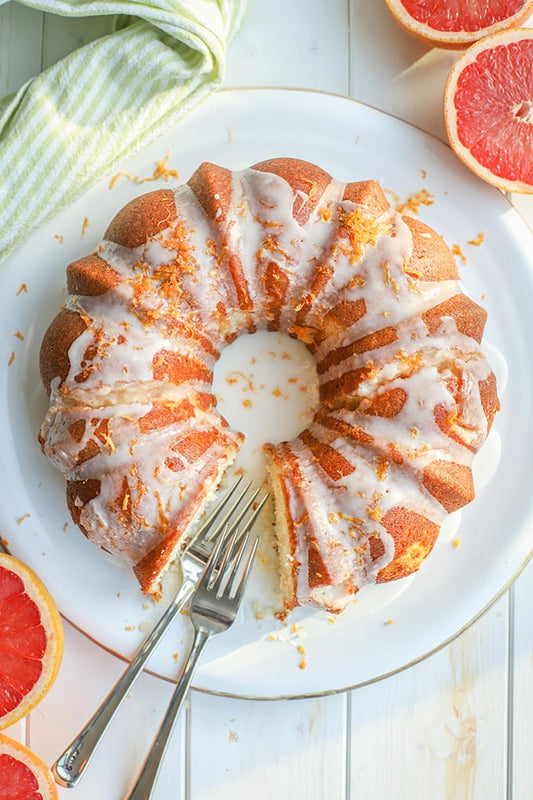 Zesty Grapefruit Extract Bundt Cake with Tangy Citrus Glaze