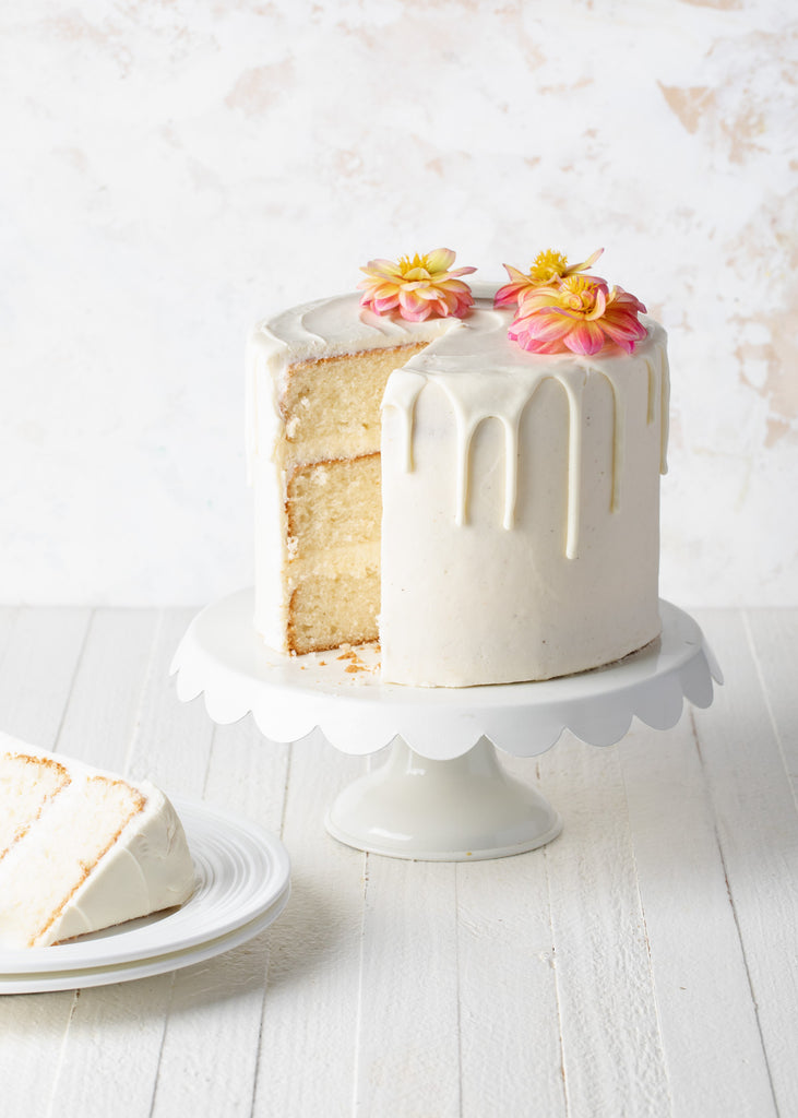 Ultra-White Velvet Layer Cake — Recipe (uses Natural White Food Color — Water-Soluble Extract)