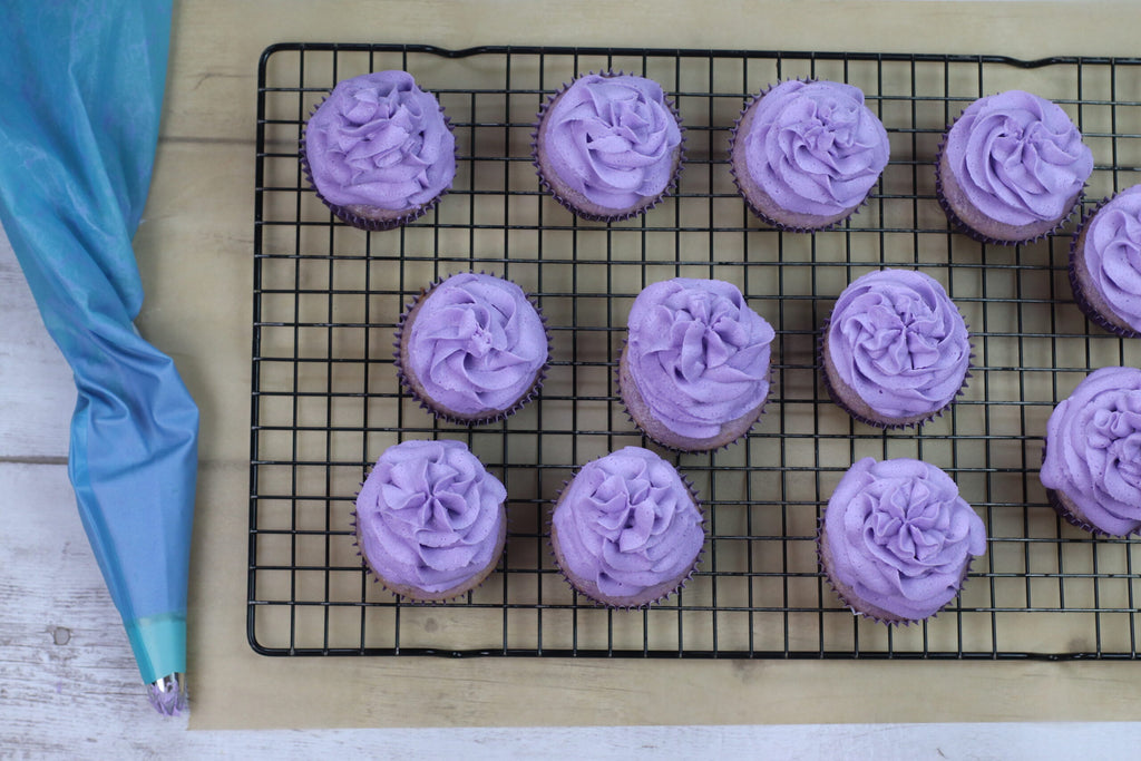 Grape Cupcakes Made with Natural Purple Food Coloring