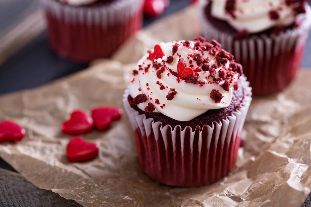 Valentine’s Day Cupcakes with Natural Red Food Coloring