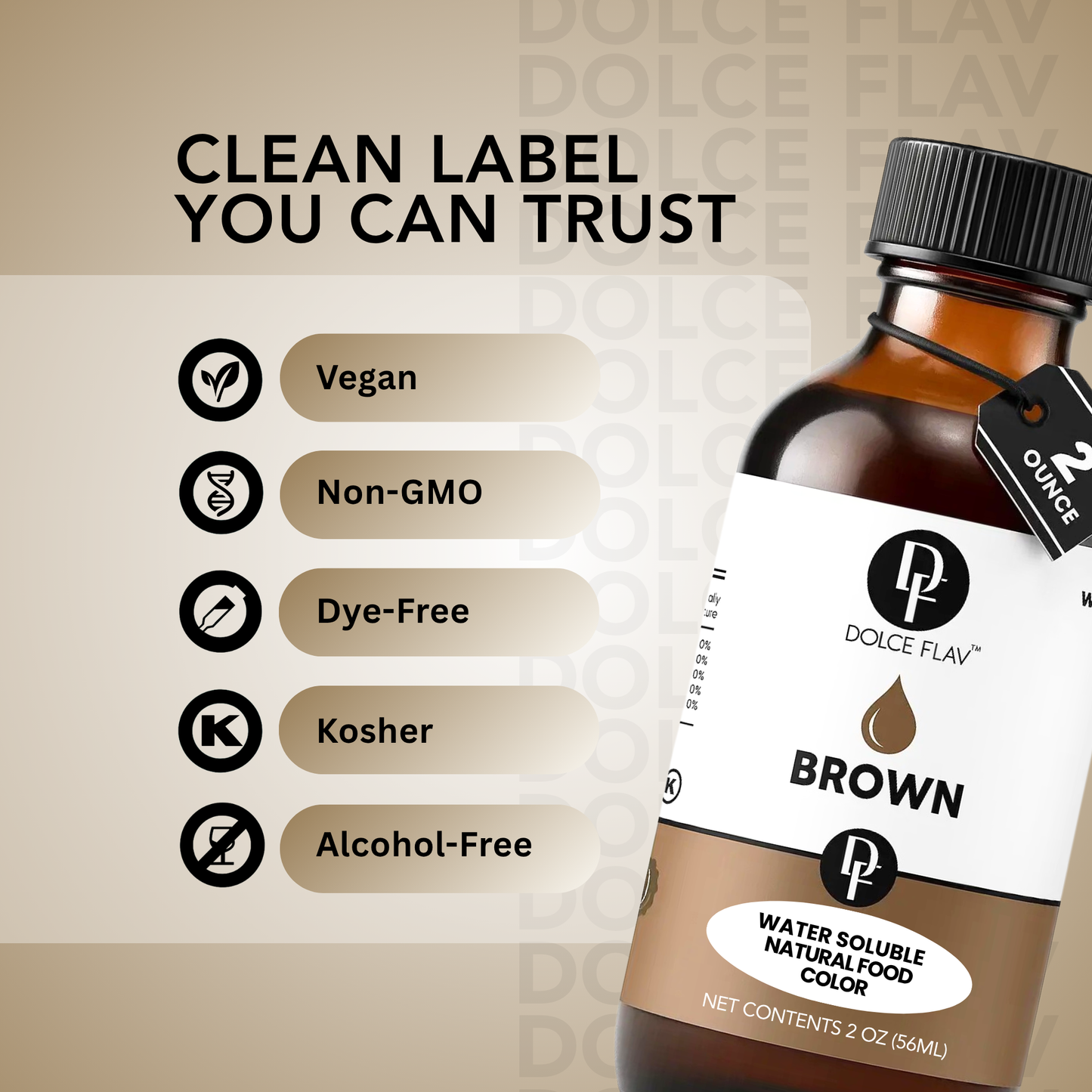 Natural Brown Food Color - Water Soluble