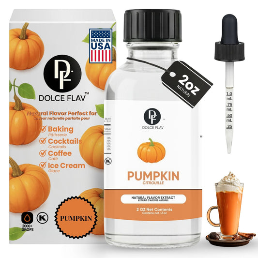 Dolce Flav pumpkin extract for fall baking, lattes, and desserts
