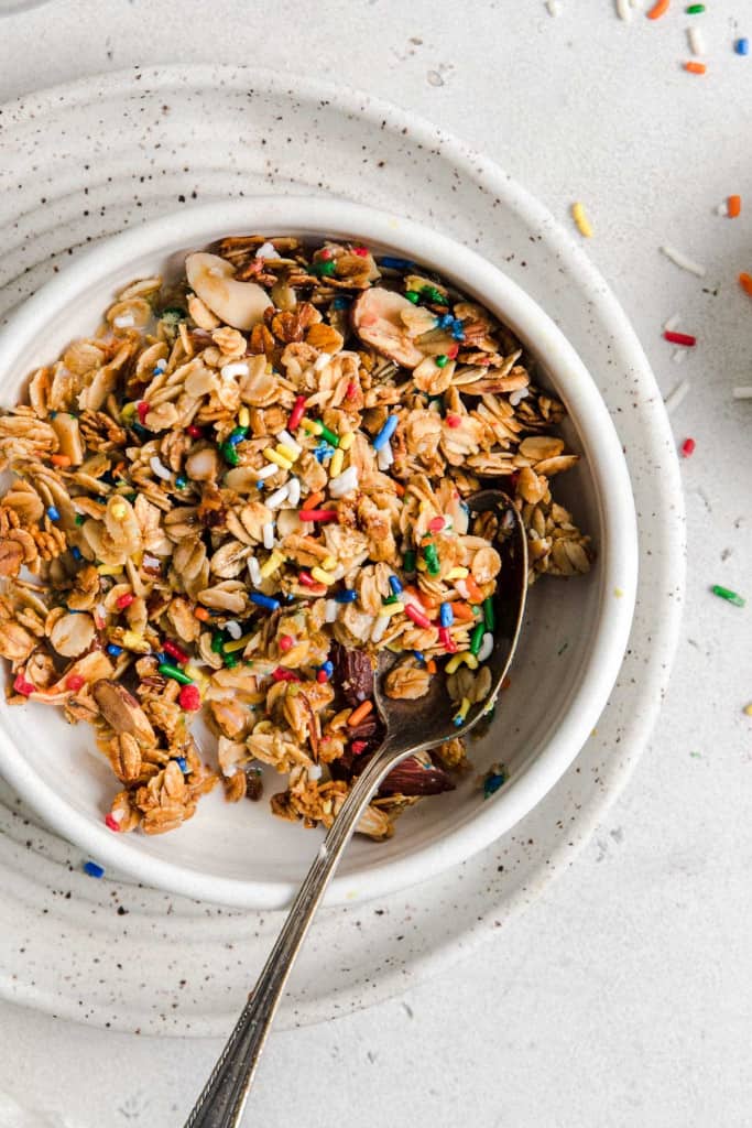 Funfetti Cake Batter Granola — Sweet & Crunchy Birthday Cake Flavor