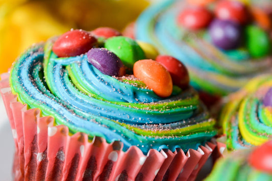 Skittles Flavor Extract Rainbow Cupcakes