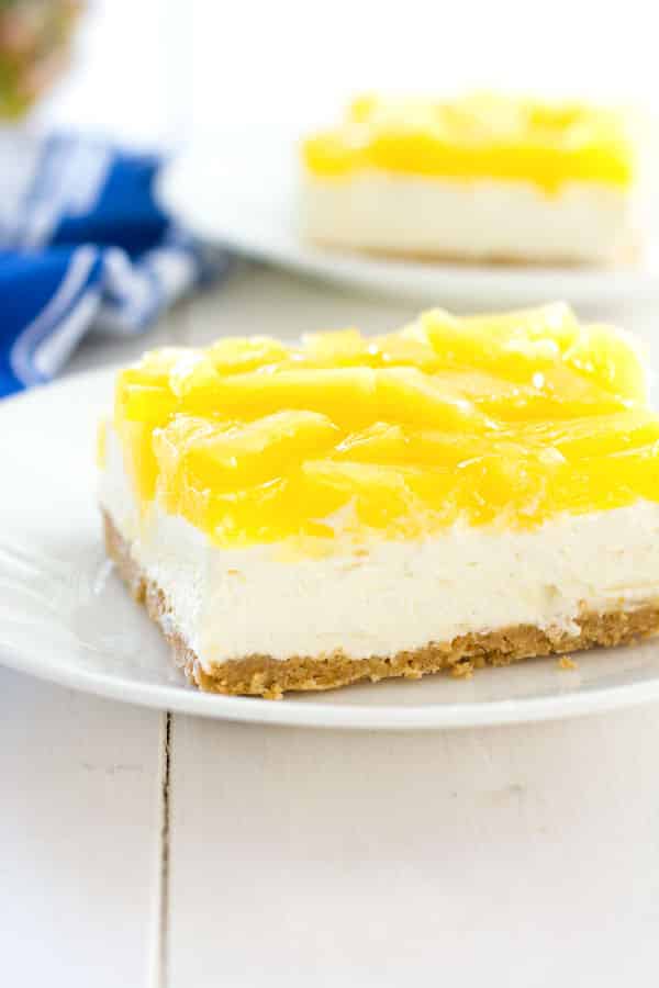 No-Bake Hawaiian Punch Pineapple Cheesecake Bars (with Flavor Extract)