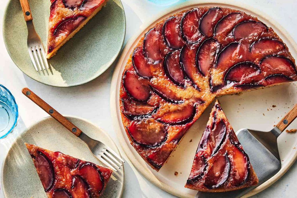 Plum Flavor Extract Upside‑Down Cake | Moist Plum Extract Caramel Cake