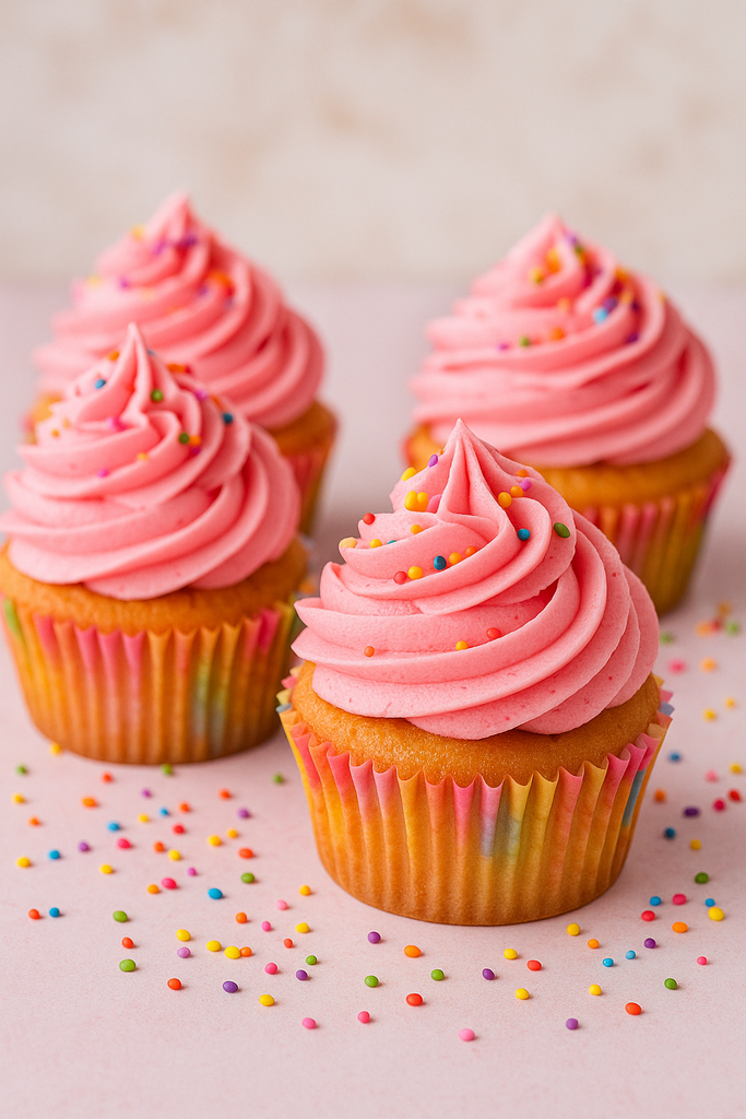 Tropical Punch Cupcakes with Pink Buttercream (Made with Tropical Punch Flavor Extract)