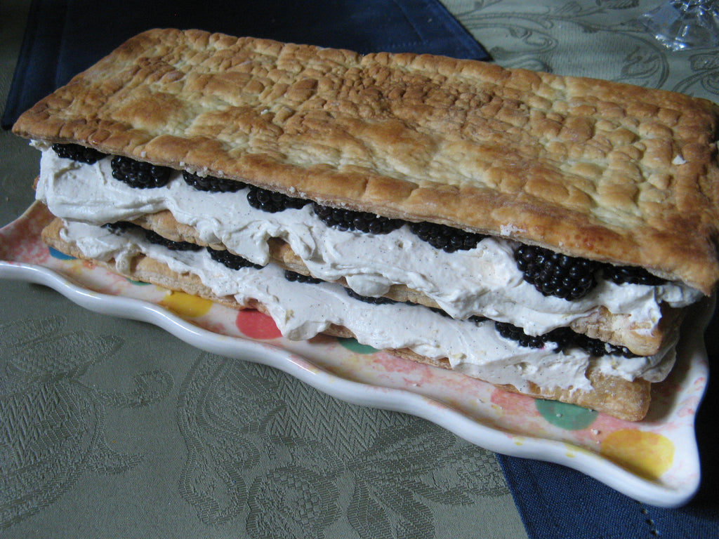 Velvety Blackberry Extract Mille-Feuille – Elegant Pastry with Berry Essence