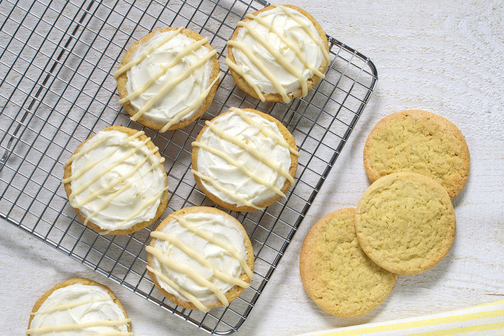 Ultra-White Buttercream Frosted Sugar Cookies