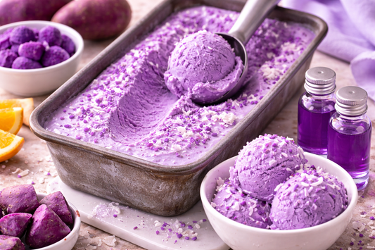 Ultra-Creamy Purple Ube Ice Cream using Purple Ube Extract (Water-Soluble)