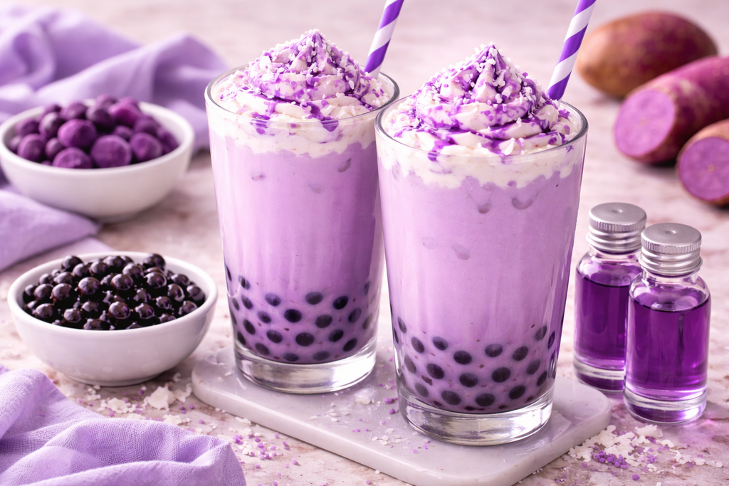 How to Make Ube Milk Tea with Purple Ube Extract
