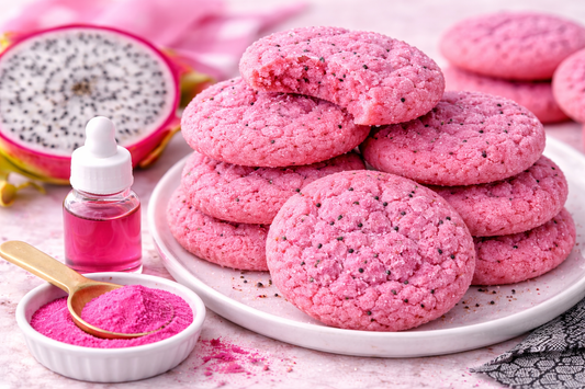Pink Dragonfruit Chewy Sugar Cookies — Natural Pink Food Color (Water-Soluble Extract)