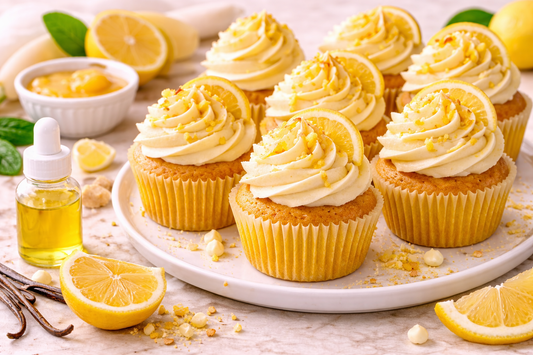 Radiant Yellow Lemon Cupcakes with Natural Yellow Extract