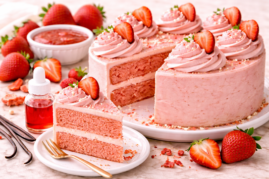 Ultra-Moist Strawberry Layer Cake with Oil-Soluble Strawberry Extract