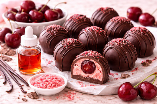 Cherry Chocolate Truffles with Oil Soluble Flavor