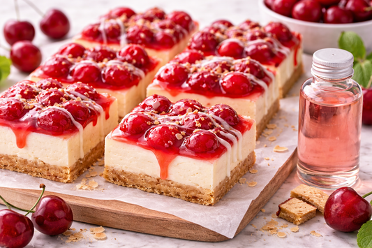 Cherry Bomb Extract Glazed Cherry Cheesecake Bars