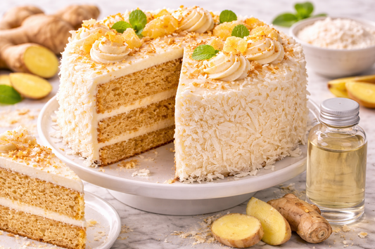 Coconut Ginger Layer Cake with Ginger Flavor Extract