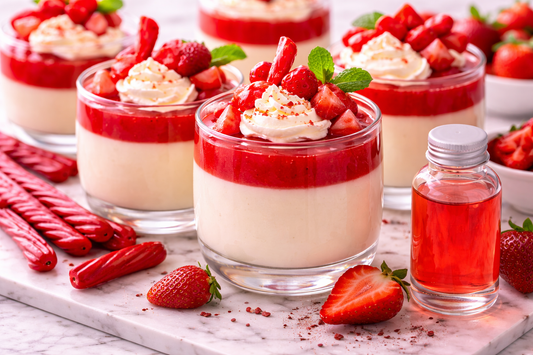 Red-Vine Flavor Extract Infused Creamy Red Vines Panna Cotta