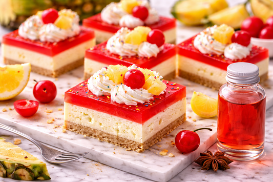No-Bake Hawaiian Punch Pineapple Cheesecake Bars (with Flavor Extract)