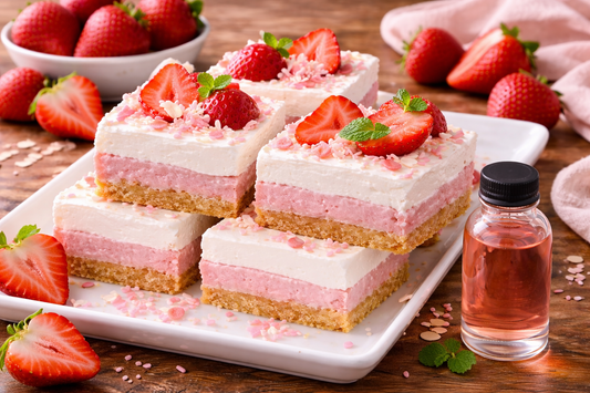 Strawberry Cream Dream Bars with Strawberry Creamsicle Flavor Extract