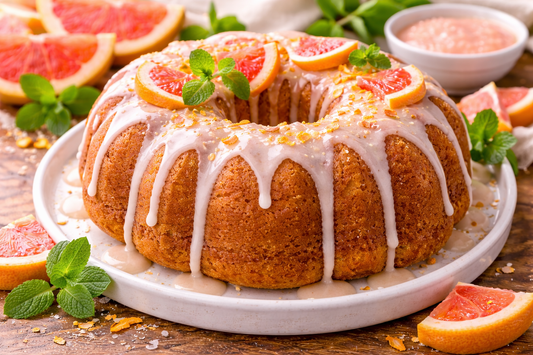 Zesty Grapefruit Extract Bundt Cake with Tangy Citrus Glaze