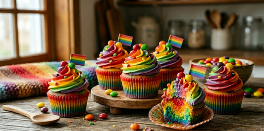 Skittles Flavor Extract Rainbow Cupcakes