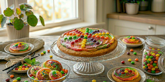 Rainbow Burst Skittles Sugar Cookies with Skittles Extract