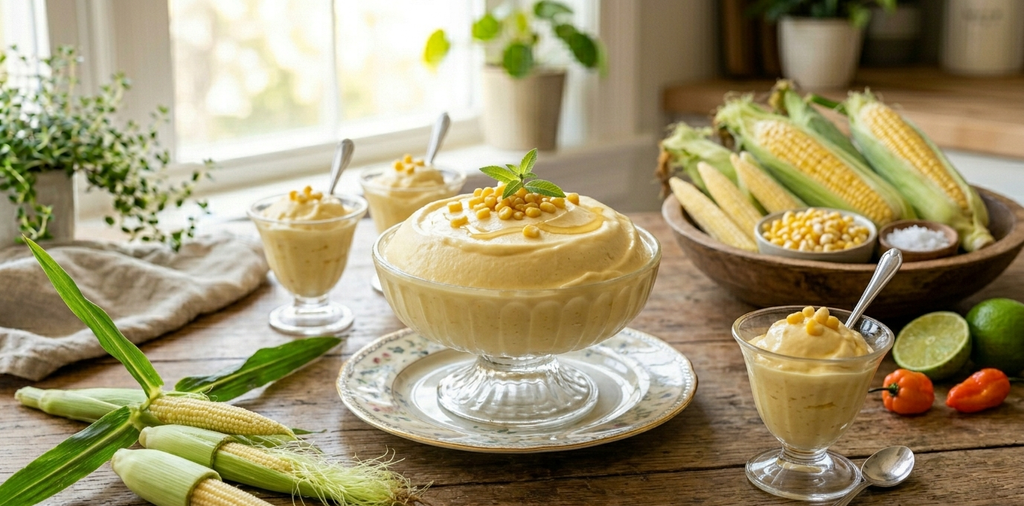 Sweet Corn Gelato Infused with Sweet Corn Extract – Silky Summer Dessert