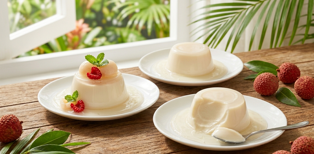 Silky Lychee Extract Panna Cotta – Tropical & Easy Dessert