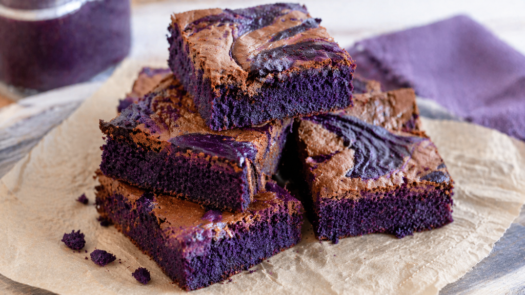 Ube Brownies With Ube Extract