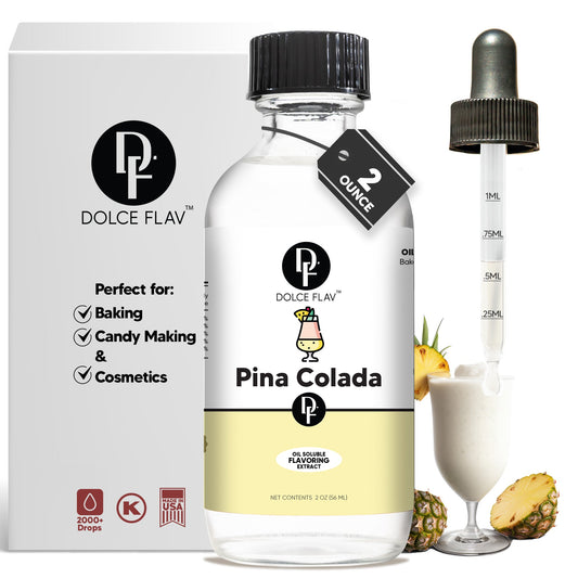 Dolce Flav pina colada flavoring oil for tropical gummies and candy making