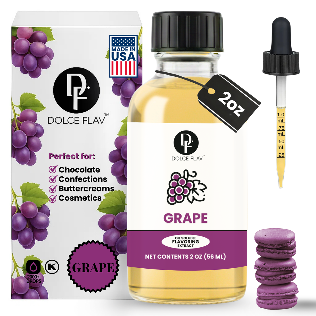 Oil-soluble grape flavoring for gummies, hard candy and chocolate