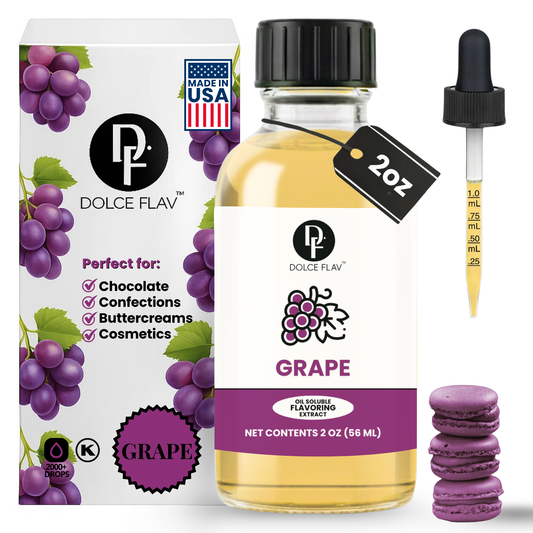 Oil-soluble grape flavoring for gummies, hard candy and chocolate