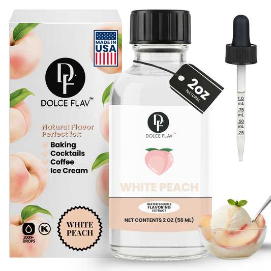 Natural white peach extract for flavoring iced tea without syrup or sugar
