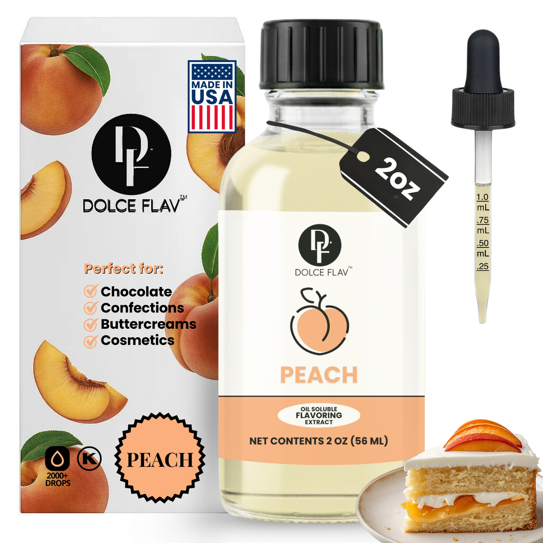 Dolce Flav peach flavoring for gummies, hard candy, tea and ice cream