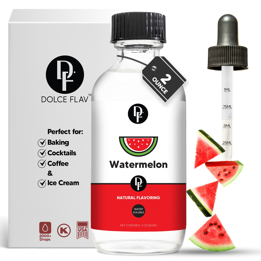 Homemade watermelon ice pops made with Dolce Flav water-soluble extract