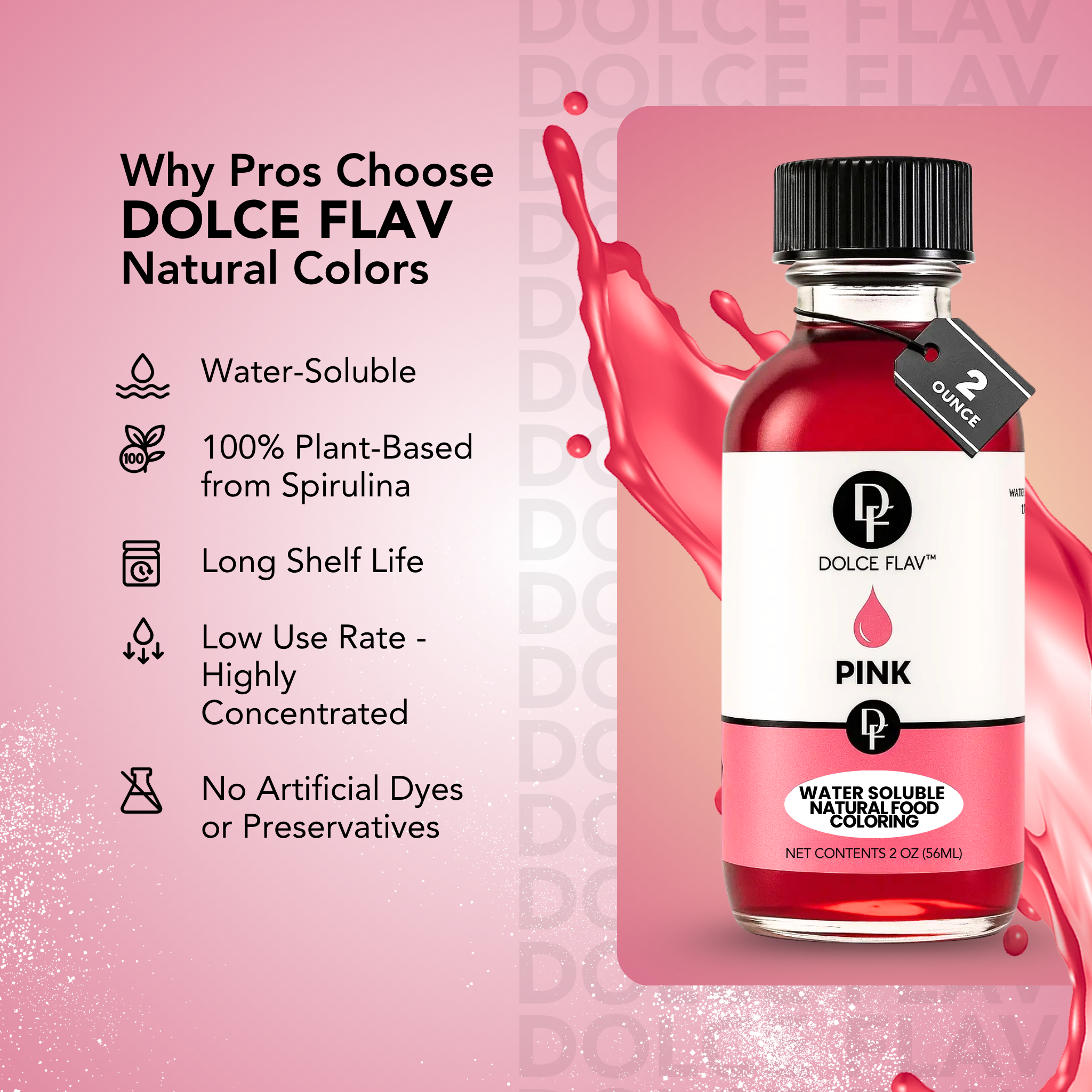 Natural Pink Food Color - Water Soluble