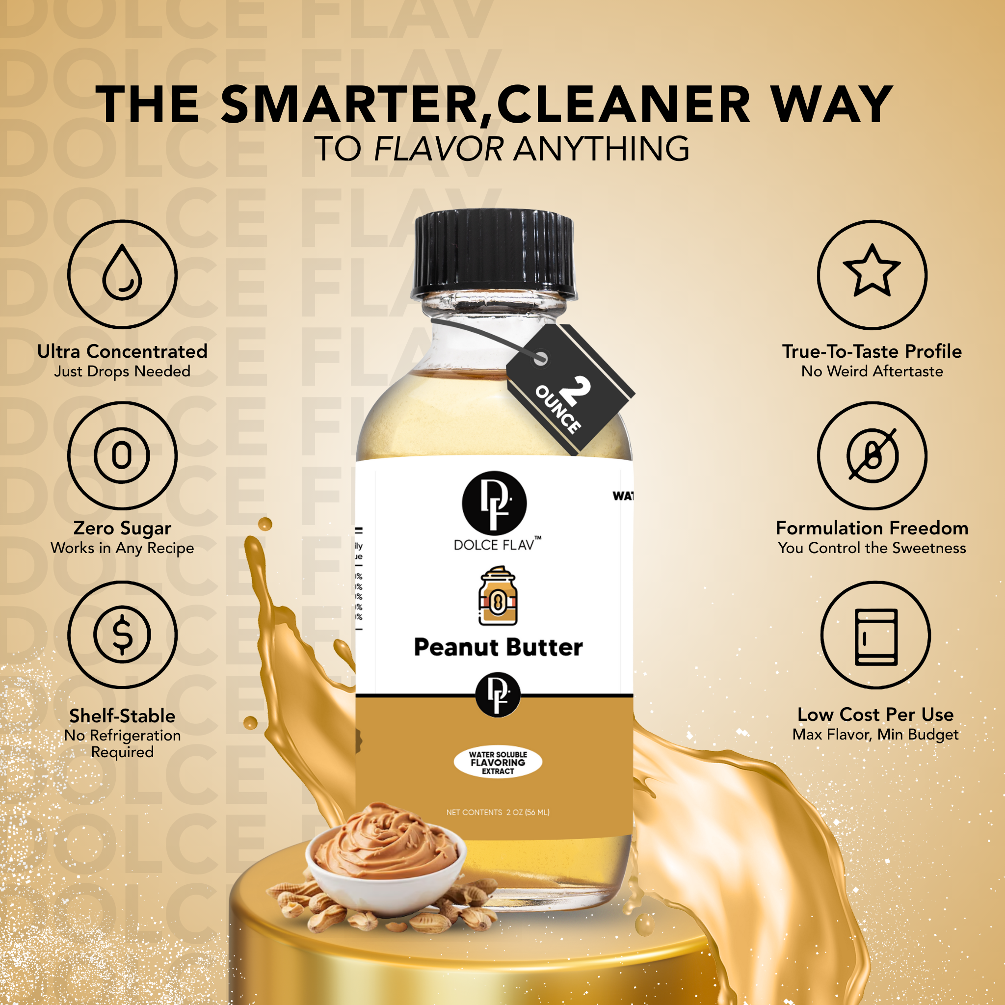 Peanut Butter Flavoring Dolce Flav | 2 oz Extract USA 8 oz. Peanut Butter Flavoring Dolce Flav | 2 oz Extract USA 8 oz.