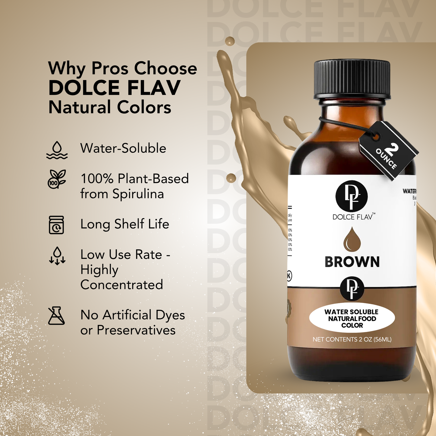 Natural Brown Food Color - Water Soluble
