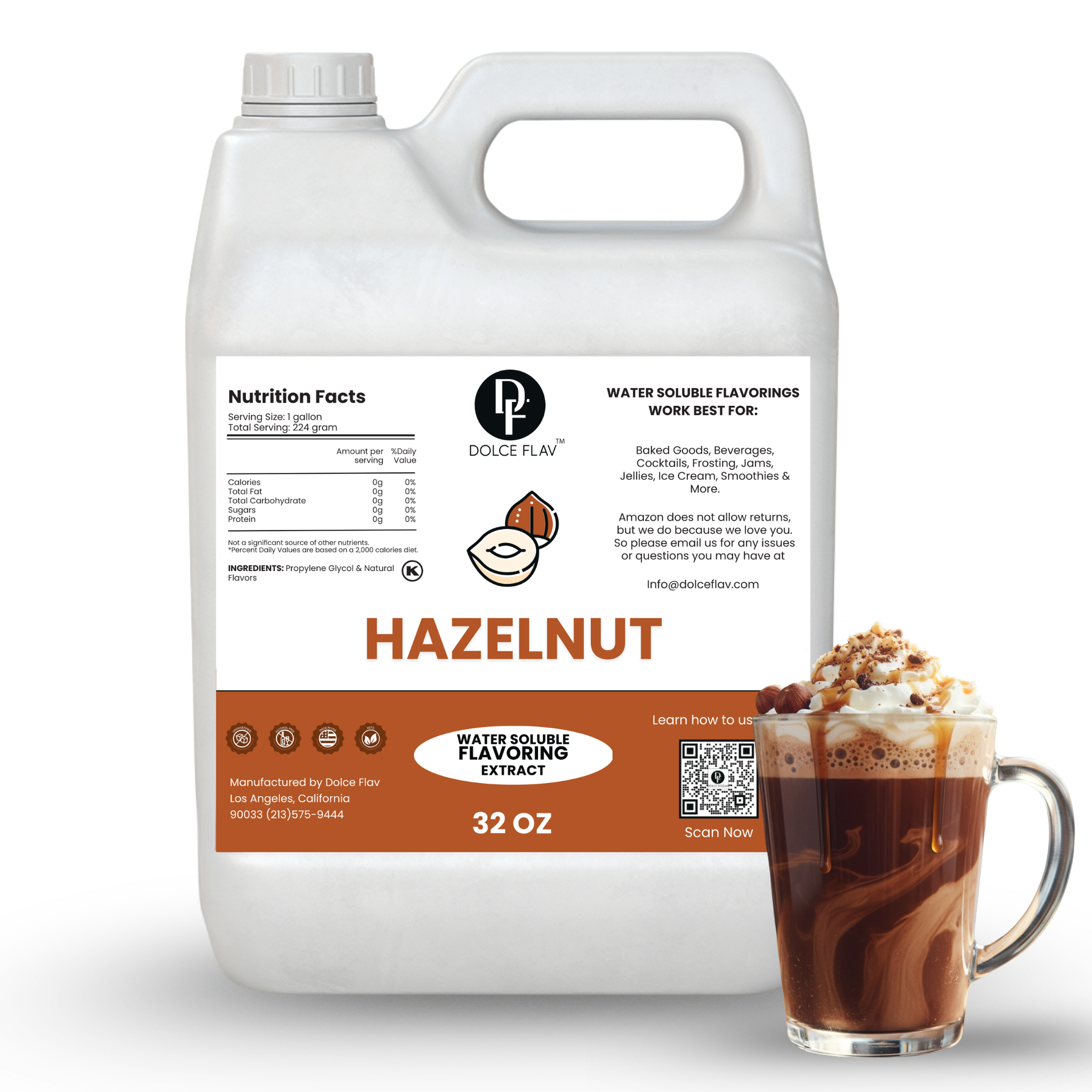 Hazelnut Flavoring Extract Water Soluble