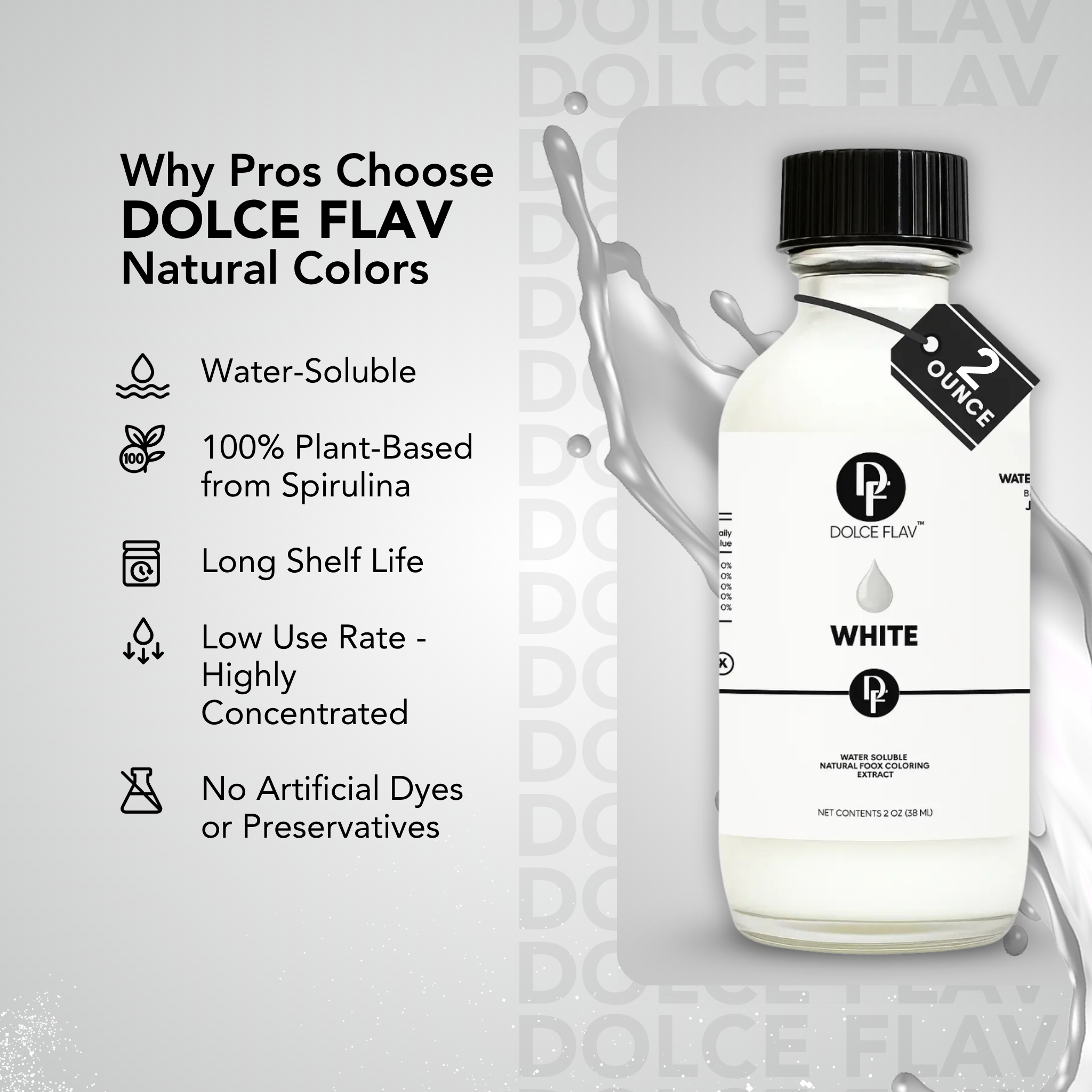 Natural White Food Color - Water Soluble