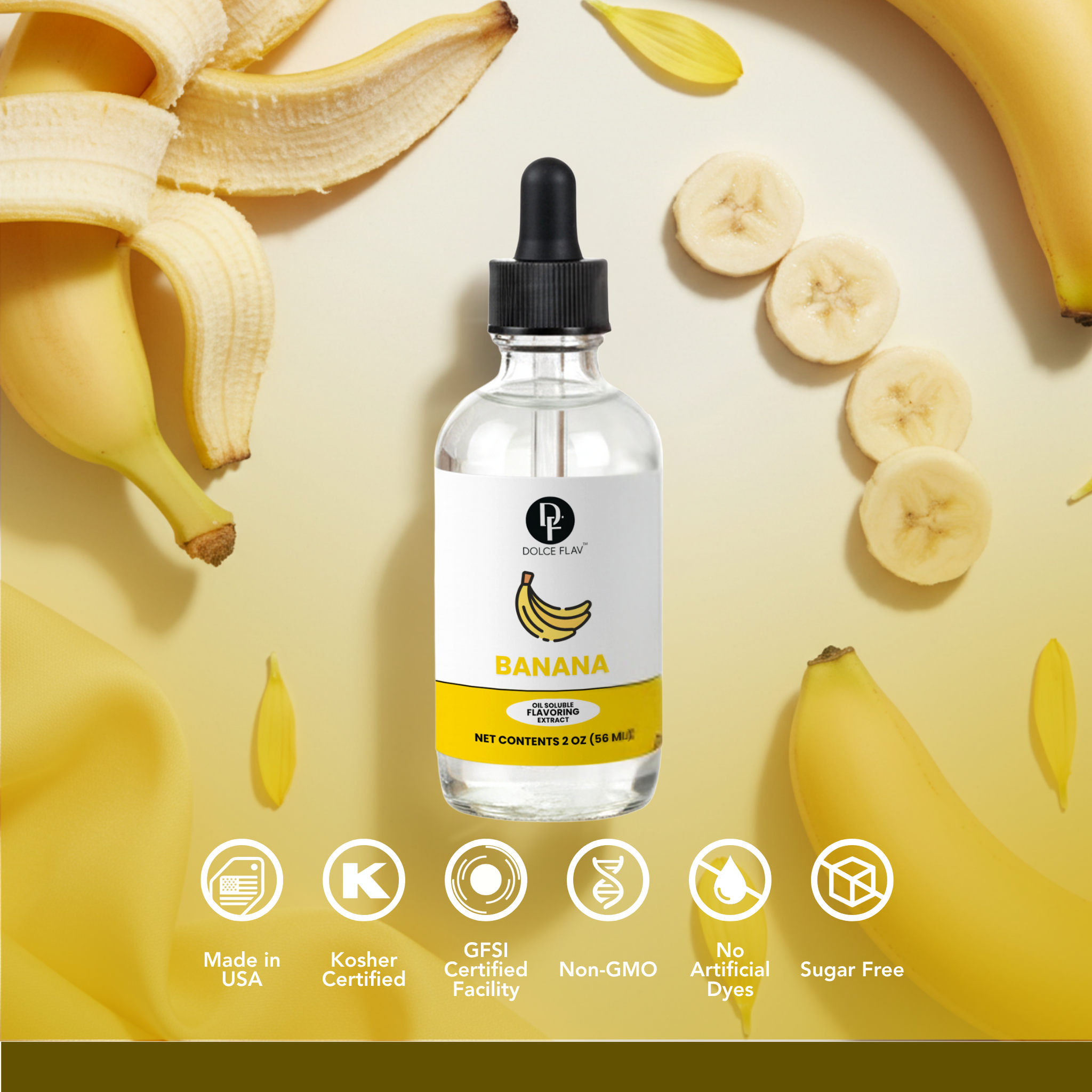 Oil Soluble Banana Flavoring | Exceptional Quality | Dolce Foglia 5 Gallon Oil Soluble Banana Flavoring | Exceptional Quality | Dolce Foglia 5 Gallon
