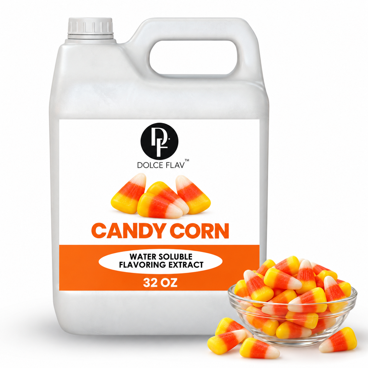 Dolce Flav Natural Candy Corn Extract — 32 oz white F-style container