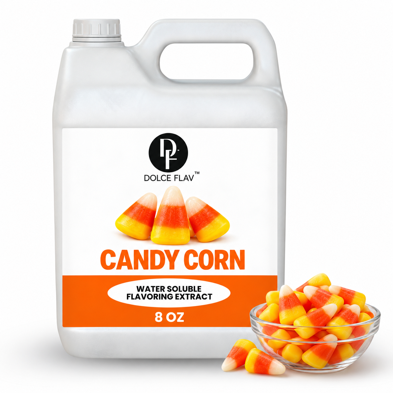 Dolce Flav Natural Candy Corn Extract — 8 oz white F-style container