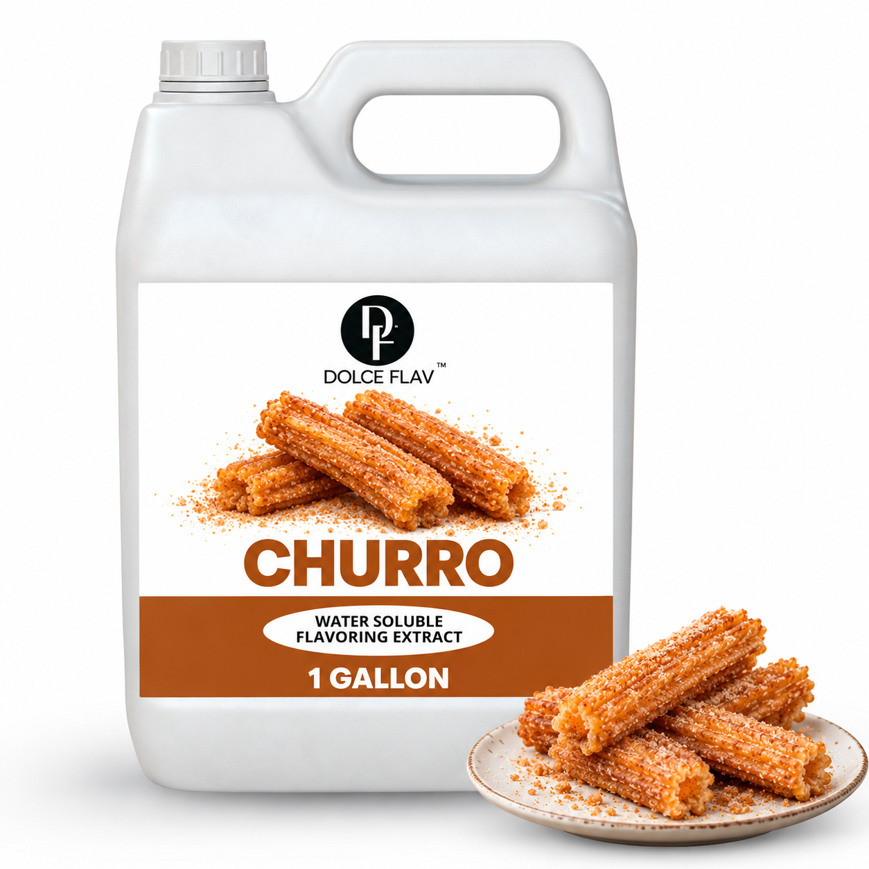 Dolce Flav Natural Churro Extract — 1 gallon white F-style container