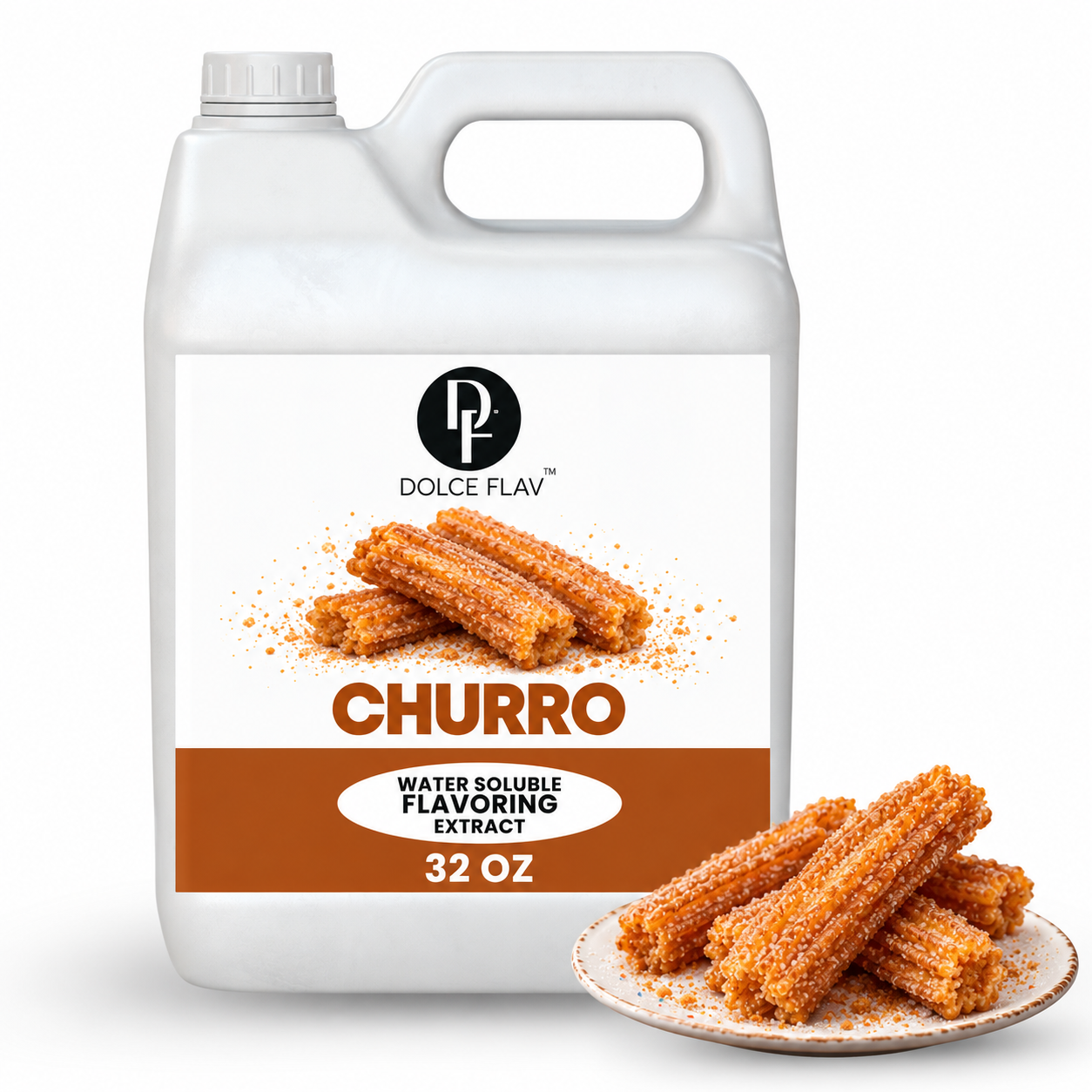 Dolce Flav Natural Churro Extract — 32 oz white F-style container