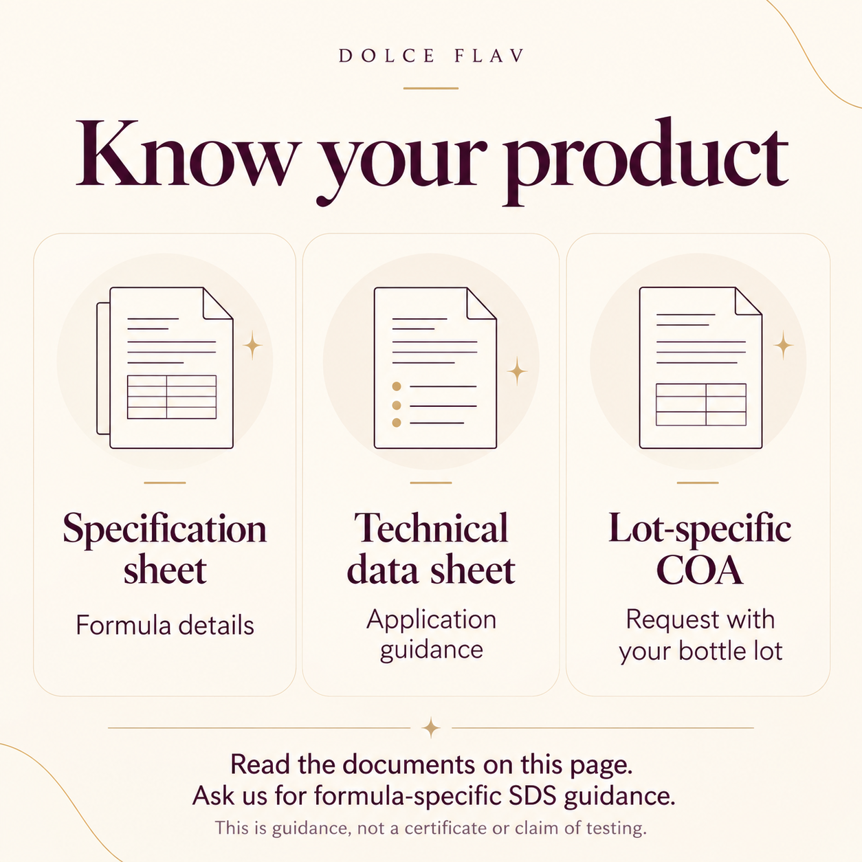 Dolce Flav product document request guidance